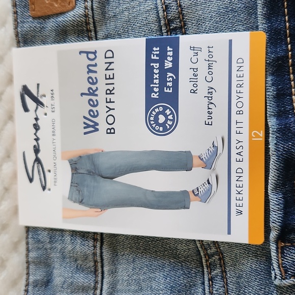 SEVEN7 WEEKEND BOYFRIEND WOMENS JEANS WASHED LIGHT BLUE SIZE 12 NEW/TAGS - Picture 11 of 16